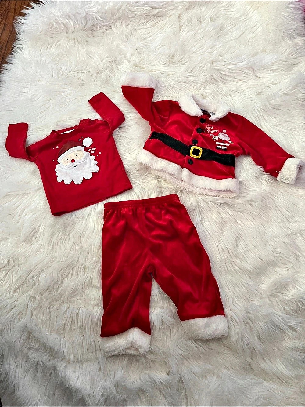 Santa Christmas costume set Santa Costume Set Red Baby 3/6M